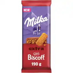 Albert Heijn Milka Chocoladereep extra lotus biscoff aanbieding