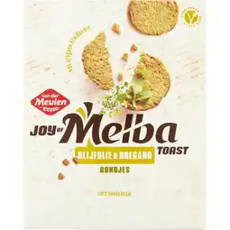 Albert Heijn Van der Meulen Melbatoast olijfolie & oregano rondjes aanbieding