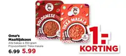 PLUS Oma's Maaltijdsaus aanbieding