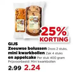 PLUS Gijs zeeuwse bolussen mini kwarkbollen en appelcake aanbieding
