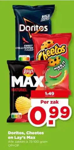 PLUS Doritos, cheetos en lay's max aanbieding