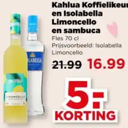 PLUS Kahlua koffielikeur en isolabella limoncello en sambuca aanbieding