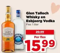 PLUS Glen talloch whisky en esbjaerg vodka aanbieding