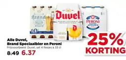 PLUS Alle Duvel, Brand Speciaalbier en Peroni aanbieding