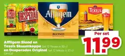 PLUS Affligem blond en texels skuumkoppe en desperados original aanbieding
