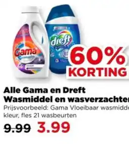 PLUS Alle Gama en Dreft Wasmiddel en wasverzachter aanbieding