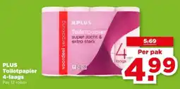 PLUS Plus toiletpapier 4 laags aanbieding