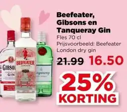 PLUS Beefeater, Gibsons en Tanqueray Gin Fl aanbieding