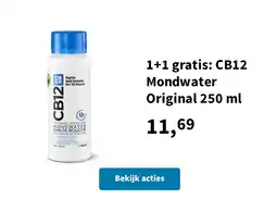 Plein.nl 1+1 gratis: CB12 Mondwater Original 250 ml aanbieding