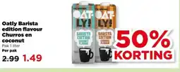 PLUS Oatly barista edition flavour churros en coconut aanbieding