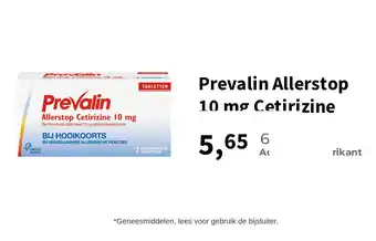Plein.nl Prevalin Allerstop 10 mg Cetirizine aanbieding
