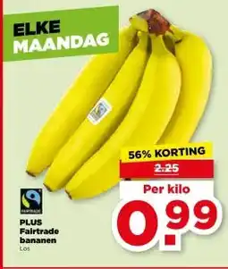 PLUS PLUS Fairtrade bananen Los aanbieding