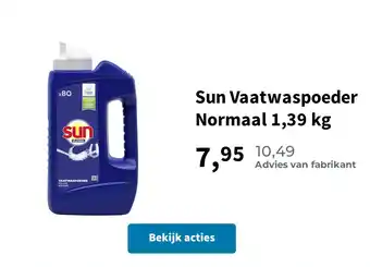 Plein.nl Sun Vaatwaspoeder Normaal 1,39 kg aanbieding