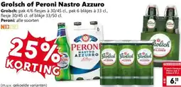 Coop Grolsch of Peroni Nastro Azzuro aanbieding