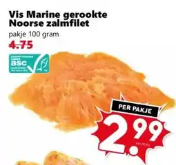 Coop Vis Marine gerookte Noorse zalmfilet aanbieding