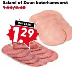 Coop Salami of Zwan boterhamworst aanbieding