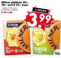 Coop Milner plakken 20+, 30+ en/of 35+ kaas aanbieding
