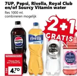 Coop 7UP, Pepsi, Rivella, Royal Club en/of Sourcy Vitamin water aanbieding