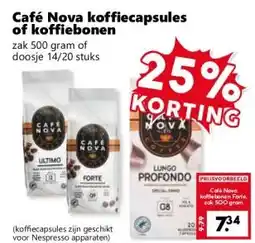 Coop Café Nova koffiecapsules of koffiebonen aanbieding