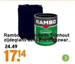 GAMMA Rambo Pantserbeits Tuinhout zijdeglans dekkend diepzwart 750 ml aanbieding