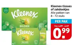 Hoogvliet Kleenex tissues of zakdoekjes aanbieding