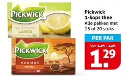 Hoogvliet Pickwick 1-kops thee aanbieding