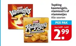 Hoogvliet Topking kaastengels, vlamtosti's of vlammetjes aanbieding