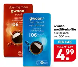 Hoogvliet G'woon snelfilterkoffie aanbieding