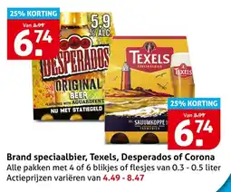 Hoogvliet Brand speciaalbier , texels , desperados of corona aanbieding