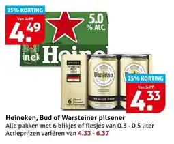 Hoogvliet Heineken, Bud of Warsteiner pilsener aanbieding