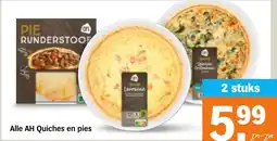 Albert Heijn Alle AH Quiches en pies aanbieding