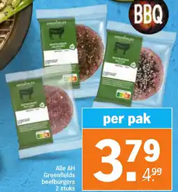 Albert Heijn Alle AH Greenfields beefburgers aanbieding