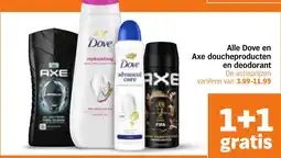 Albert Heijn Alle Dove en Axe doucheproducten en deodorant aanbieding