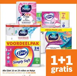 Albert Heijn Alle Edet 16 en 24 rollen en Nalys aanbieding