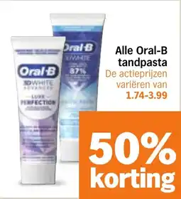 Albert Heijn Alle Oral-B tandpasta aanbieding