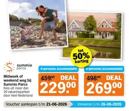 Albert Heijn Midweek of weekend weg bij Summio Parcs aanbieding