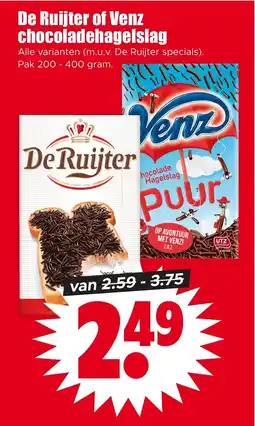 Dirk De Ruijter of Venz Chocoladehagelslag aanbieding