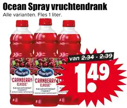 Dirk Ocean Spray Vruchtendrank aanbieding