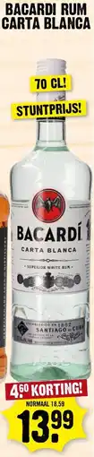 Dirk Bacardi Rum Carta Blanca aanbieding