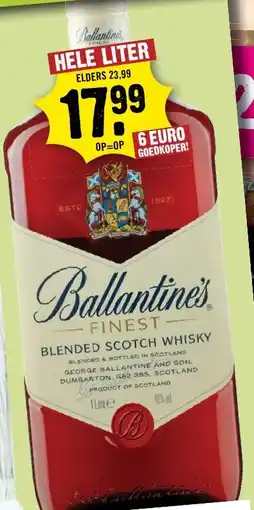 Dirk Ballantine's Finest Blended Scotch Whisky aanbieding