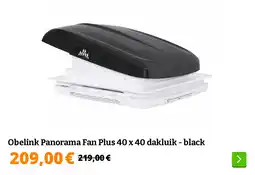 Obelink Obelink Panorama Fan Plus 40 x 40 dakluik - black aanbieding