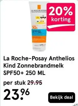 Etos La Roche-Posay Anthelios Kind Zonnebrandmelk SPF50+ 250 ML aanbieding