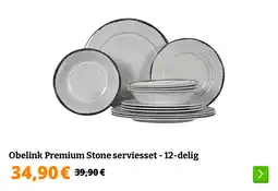 Obelink Obelink Premium Stone serviesset - 12-delig aanbieding