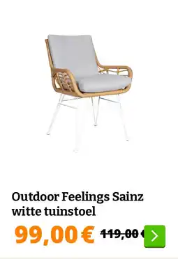 Obelink Outdoor Feelings Sainz witte tuinstoel aanbieding