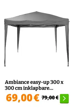 Obelink Ambiance easy-up 300 x 300 cm inklapbare partytent - Grey aanbieding
