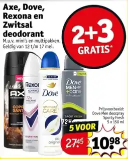 Kruidvat Axe, Dove, Rexona en Zwitsal deodorant aanbieding