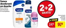 Kruidvat Sanex deodorant en douche aanbieding