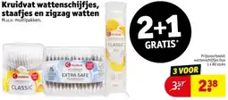 Kruidvat Kruidvat wattenschijfjes, staafjes en zigzag watten aanbieding