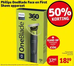 Kruidvat Philips OneBlade Face en First Shave apparaat aanbieding