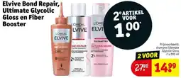 Kruidvat Elvive Bond Repair, Ultimate Glycolic Gloss en Fiber Booster aanbieding